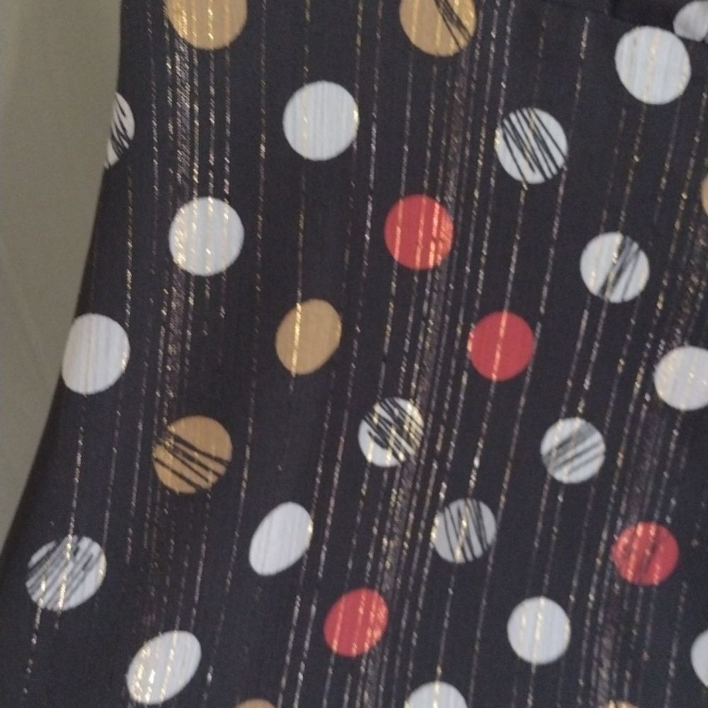 The Limited Polka Dot Dress Size Medium Black Shimmer Long Sleeve - Picture 8 of 8